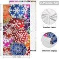 thumbnail image 2 of SKYSONIC 2 Pack Colorful Christmas Balls Hand Towels, 28.3"x 14.4" Ultra Soft and Absorbent Unique Winter Snowflakes Decorative Fingertip Towels for Home, Bathroom, Kitchen, 2 of 5