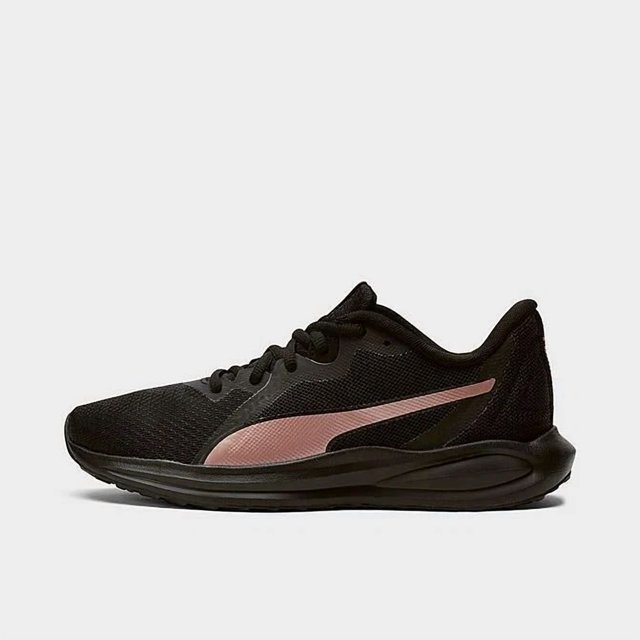 PU & MA Twitch Athletic Shoe Black/Rose Gold Casual Running Sneakers NEW