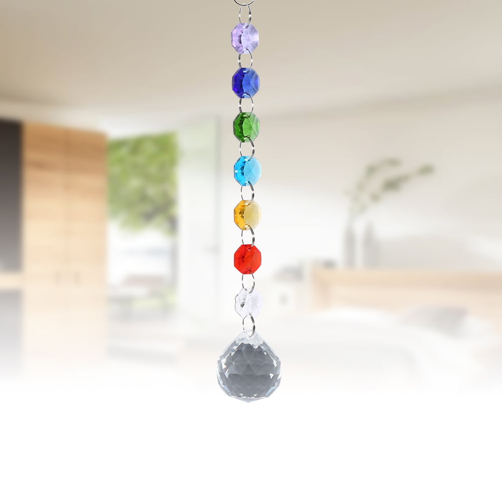 Rainbow Crystal Chandelier Lamp Prisms Hanging Windows Pendant Gift Decor Xmas 