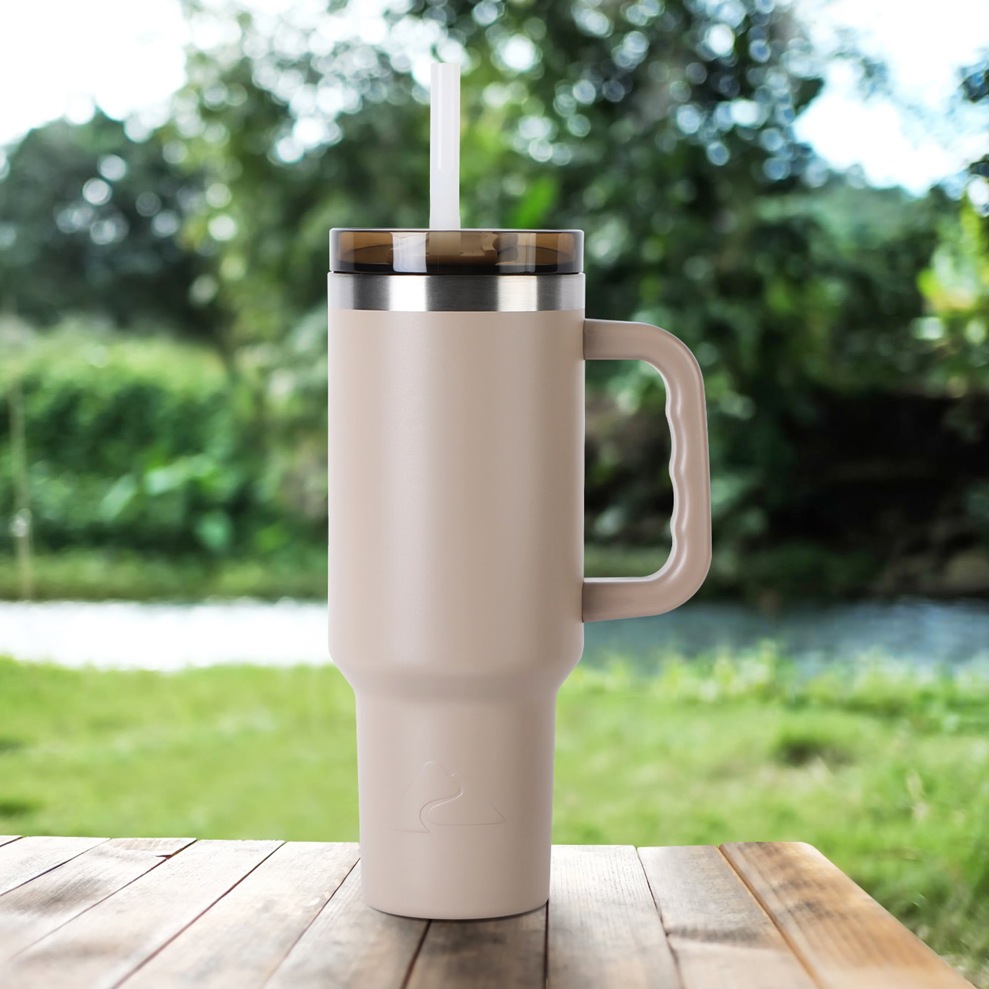 Ozark Trail 40 oz Stainless Steel Insulated Tumbler with Handle, Tan