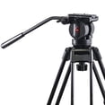 thumbnail image 2 of 3Pod V3AH 3-Section Aluminum Video Tripod for Camera, Professional Camera Tripod with 2-Way Fluid Head, Mid-Level Spreader, Quick Release Plate, Max Load 8.8 Lbs., 61"" Max Height Heavy Duty Tripod, 2 of 5