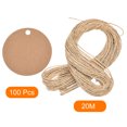 thumbnail image 3 of Uxcell Round Paper Gift Tags with Twine Rope khaki 40mm Length 65.6 Feet 100pcs, 3 of 5