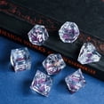 thumbnail image 3 of Cusdie Sharp Edges DND Dice, Liquid Core Quicksand Dice, 7 PCs D&D Dice, Handcrafted Polyhedral Dice Set, for TTRPG Role Playing Game Pathfinder, 3 of 5