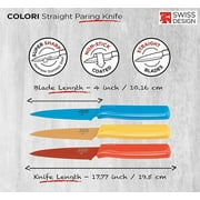 Kuhn Rikon Paring Knife Set, 3 Pack 4 Inch Nonstick Knives with Sheaths