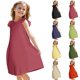 thumbnail image 1 of Teen Girls Dresses Flutter Sleeve A-Line Dress Soft Casual Summer Dresses for Kids Perfect for Party and Play ,Sie:150, 1 of 8