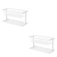 thumbnail image 2 of Yuarrent Fregadero de esponja Tidy Soap Storage Dish Drain Rack Organizador de cocina Estante de soporte Blanco 2Conjunto, 2 of 6