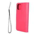 thumbnail image 5 of Funda tipo cartera para iPhone 12 Pro de piel sintética con tapa y ranura para tarjeta de crédito, color rojo rosa, 5 of 5