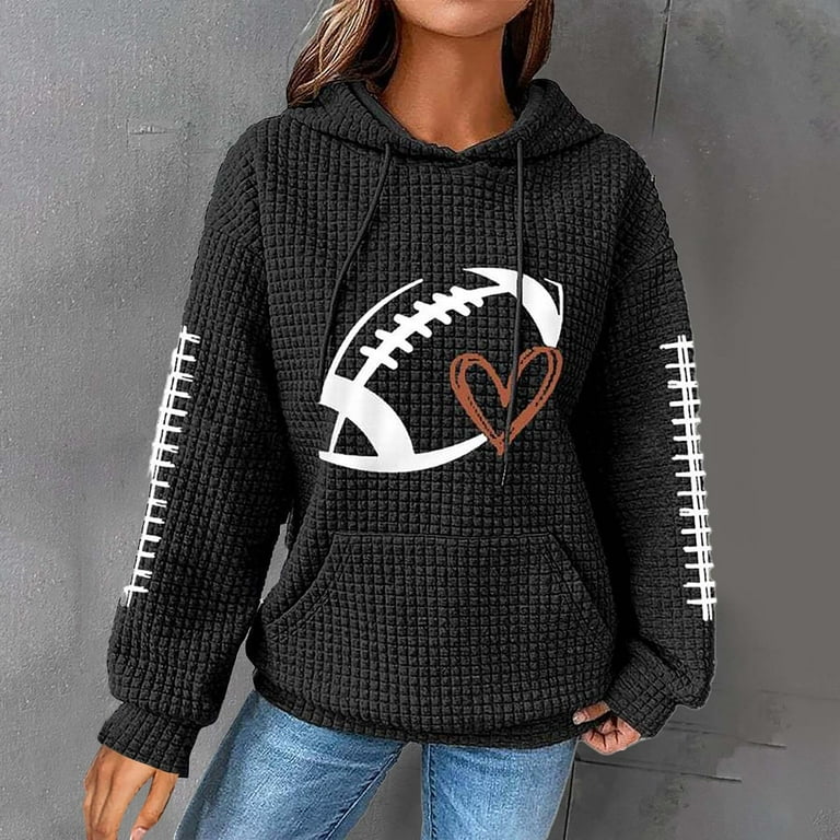 SNOWSONG Football Hoodies for Women, Women's Knit Hoodie