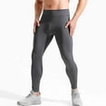 thumbnail image 4 of cfhntfmh Men's Running Tights Fall Winter Cycling Pants Stretchy High Waisted Leggings Athletic Base Layer Workout Tights(Gray,Large), 4 of 7