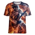 thumbnail image 5 of Astronauts Play Guitar in Space Women's T-Shirt Short Sleeve T Shirts Tops Tee Ladies Loose T, 5 of 6
