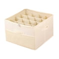 thumbnail image 3 of Organizador de zapatos, caja de zapatos, contenedor portátil plegable con asas y tapa transparente para zapatos planos, zapatillas, sandalias, armario Beige, 3 of 8