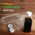 thumbnail image 3 of [10 PACK] 12 OZ Clear Square Plastic Juice Bottles with Tamper Evident Caps  - Cold Pressed - Smoothie Bottles - Ideal for Juices, Milk, Smoothies, Picnic's, Meal Prep Juice Containers by EcoQuality, 3 of 6