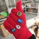 thumbnail image 3 of Guantes de Invierno Tejidos, Adornos de Cristal de Colores Variados, Mitones de Ganchillo de Dedo Completo con Buena Elasticidad para Niñas, Niños, Mujeres, 3 of 7