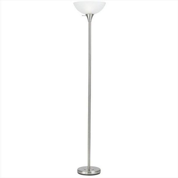 150 W 3 Way Metal Torchiere Floor Lamp With Glass Shade Walmart