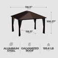 thumbnail image 2 of Sojag Dakota 10 x 10 Feet Aluminum Gazebo with Nylon Mosquito Netting, Brown, 2 of 5