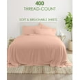 thumbnail image 2 of 6-PC California King Sheet Set - (Extra Pillowcases, Fitted Sheet & Flat Sheet) 400-Thread-Count 100% Egyptian Cotton, Soft Breathable 400TC Cotton, 15-Inches Deep Pockets - Peach, 2 of 7