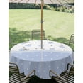 thumbnail image 2 of Outdoor Tablecloth with Umbrella Hole Zipper Blue Cherry Round Tablecloth 60" Waterproof Outside Table Cloth Elegant Pastoral Farmhouse Art Polka Dots Patio Table Cover Tablecloths for Picnic Party, 2 of 8