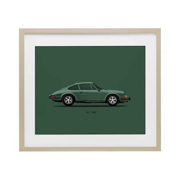 Stupell Industries Green Toned Classic Car Birch Framed Print Under Glass, design by Mark Rogan