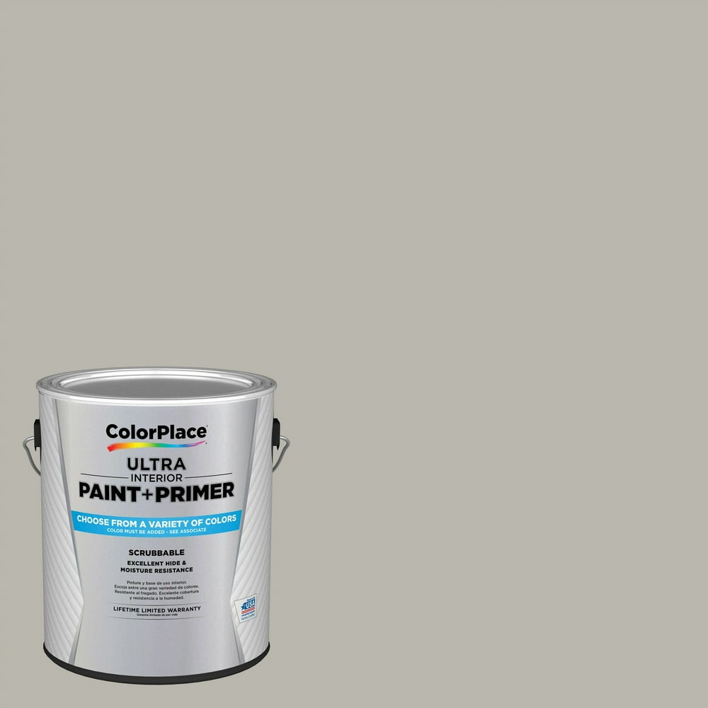 ColorPlace Ultra Interior Paint & Primer, Aged Stucco Grey, Satin, 1