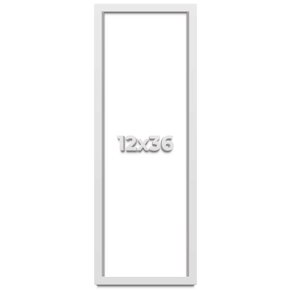12x36 Shadow Box High Gloss White Display Frame | 1.625 Inches Deep | 1 Inch Moulding Width | Solid
