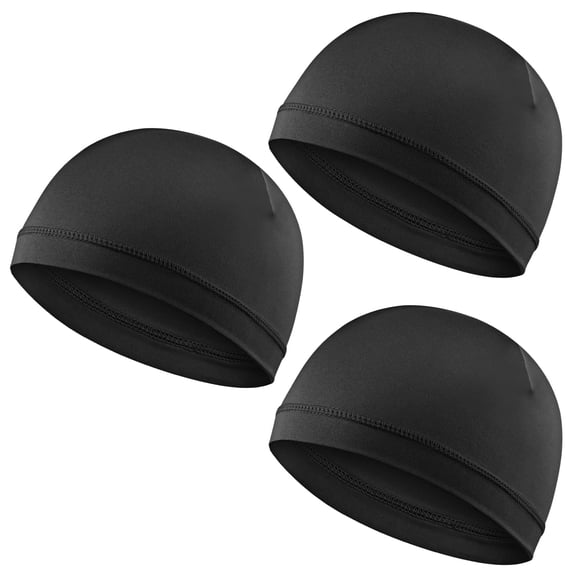 3Pcs Skull Caps Soft Lightweight Beanie Hats Moisture Wicking Stretchy Breathable Helmet Liner for Men