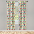 thumbnail image 3 of Ambesonne Dino Curtains, Wild Animal, Pair of 28"x95", Multicolor, 3 of 5