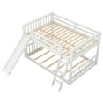 thumbnail image 5 of Harper & Bright Designs Floor Bunk Beds, Full Over Full Bunk Bed with Convertible Slide, Wooden Low Bunk Bed Frame, White, 5 of 11