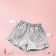thumbnail image 4 of Diufon Lounge Shorts for Toddler Girls Elastic Waist Shorts Printed Ruffle Hem Shorts with Pockets, 4 of 7