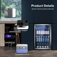 thumbnail image 3 of Havato 4.5Cu.ft Beverage Refrigerator Cooler, 152 Cans, Silent Operation, Stainless Steel Glass Door with Handle, Bar/Office/Home, Silver, 3 of 7