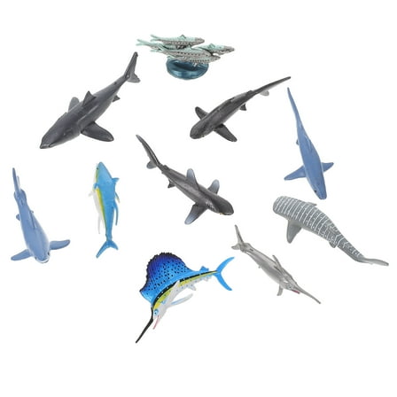 MUSEYA Realistic Sea Life Toys Small Ocean Animal Figures Multi 10Pcs Set