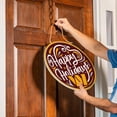 thumbnail image 2 of Washington Commanders 18" Happy Holidays Wooden Round Door Sign, 2 of 3