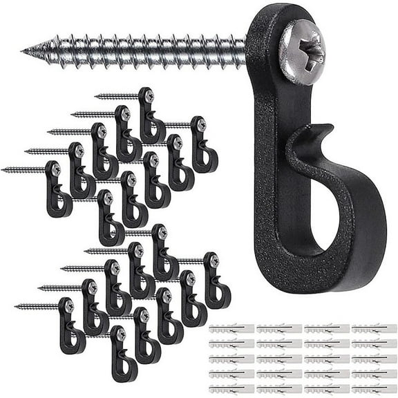 20Pcs Hanger Hook With Screw Wall Decor Lightweight Christmas Lights Hanging Hooks Indoor Outdoor Hardware Household Durable