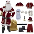 thumbnail image 3 of Disfraz de Navidad de talla grande de Papá Noel con chal, vestido de Navidad para mujer adulta, ropa de actuación escénica, conjunto completo, ropa para hombre, 3 of 5