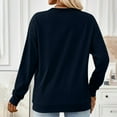 thumbnail image 6 of Womens Sweatshirts, Ribbed Knit V-Neck Pullover Tops for Women Travel Vacation Winter Warm Fleece Solid Color Long Sleeve Shirts, 6 of 8