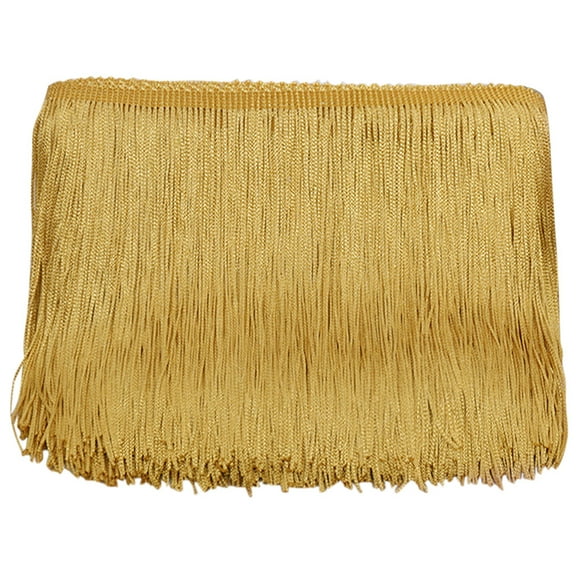 10 Yards Golden Fringe Trim, 15CM Polyester Tassel Trim for Sewing and DIY Crafts, Decorative Fringe for Clothing, Curtains, Lampshades & Furniture