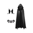thumbnail image 2 of Capa con capucha de Halloween, disfraz de mago, capa larga para carnaval, espectáculo y fiestas., 2 of 9