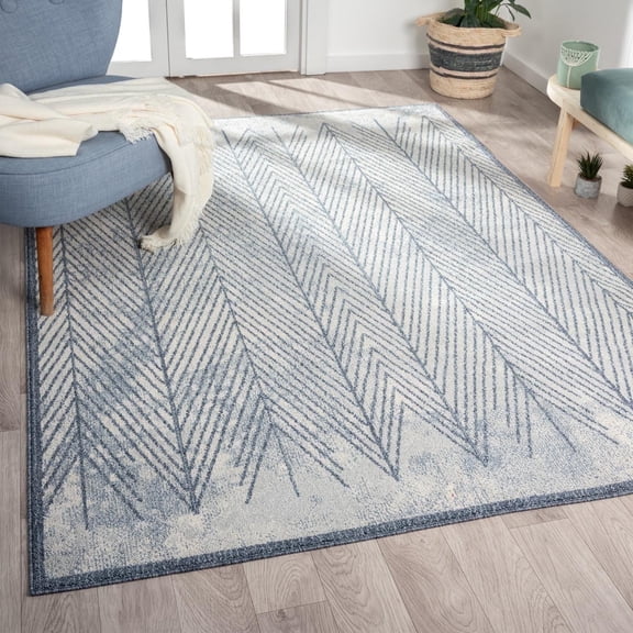 Luxe Weavers Tribal Geometric Blue 9x12 Area Rug, Stain Resistant Carpet