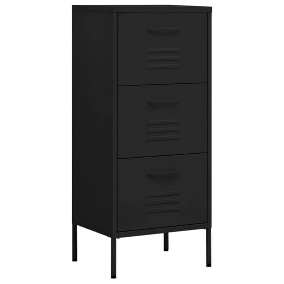 Casafoyer Storage Cabinet Black 16.7"x13.8"x40" Steel