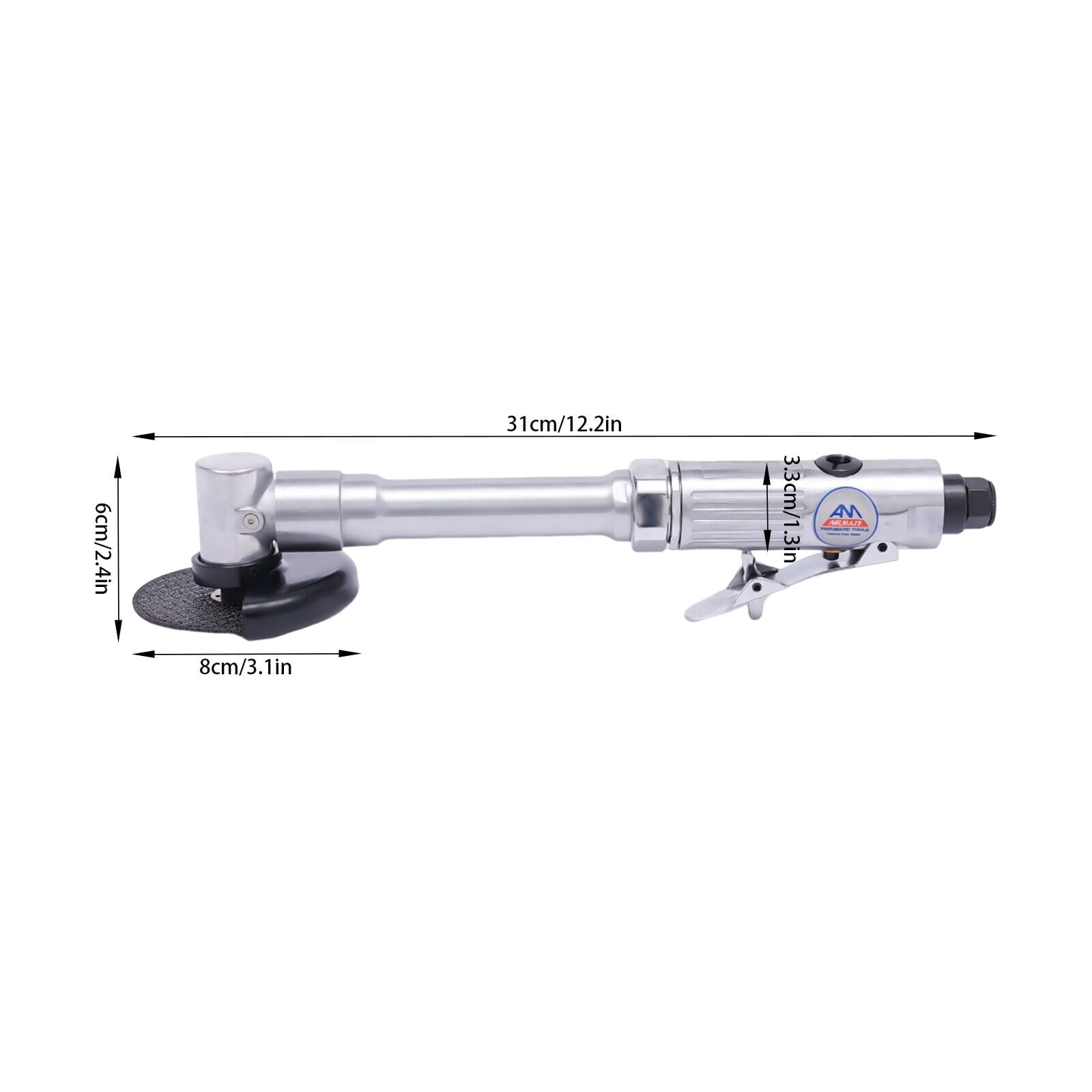 Miumaeov Pneumatic Cutting Machine Air Angle Grinder Air Cutter Grinding Tool Long Handle