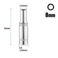 thumbnail image 2 of 3/8Inch Deep Socket Adapter Hex Socket Wrench Heads Ratchet Tool 8-24Mm 8Mm, 2 of 8