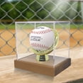 thumbnail image 2 of Display Zone Gold Glove Baseball Display Case Holder – Clear Homerun Cube Keepsake Box for Signed, Autograph, and Game Balls, 2 of 7