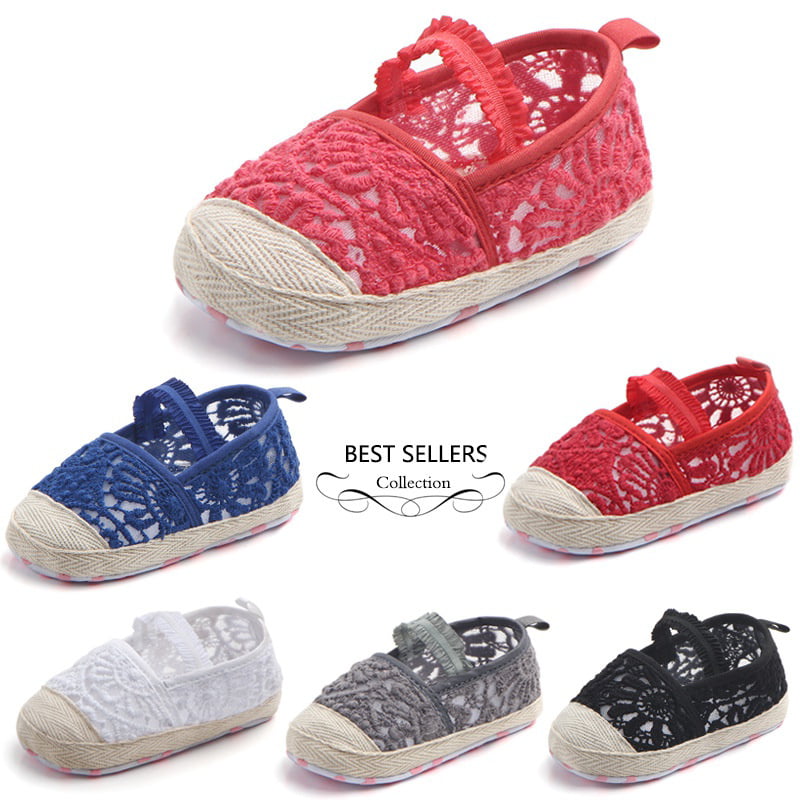Toddler Baby Girls Soft Sole Crib Shoes Hollow Love Prewalker Anti-Slip Sneakers
