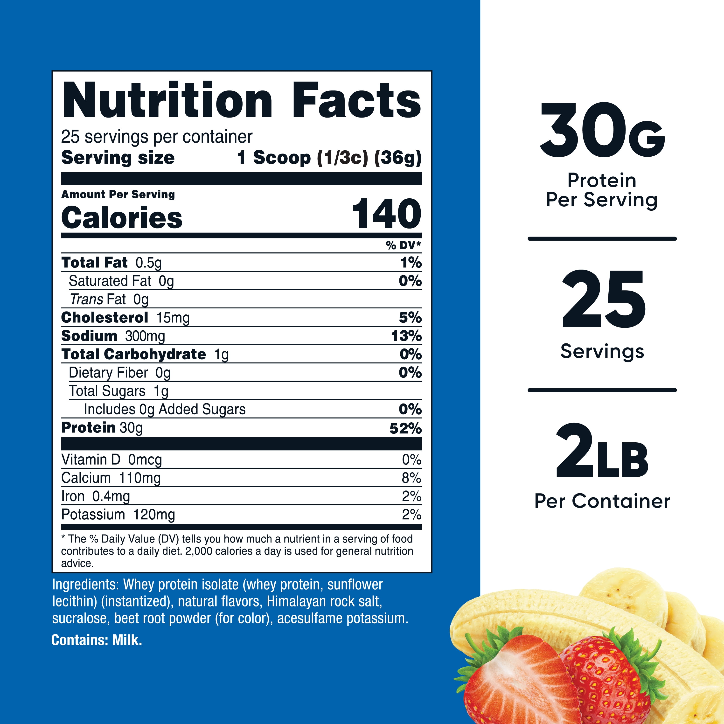 Nutricost Whey Protein Isolate (2 LB) Strawberry Banana Flavored - GMO-Free, Gluten-Free