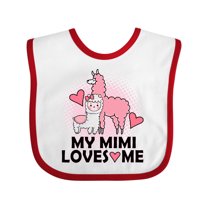 Inktastic My Mimi Loves Me Llama Girls Baby Bib