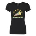 thumbnail image 2 of Wild Bobby All Star Cheerleading Megaphone Girl Sports Women Slim Fit Junior Tee, Black, Small, 2 of 5