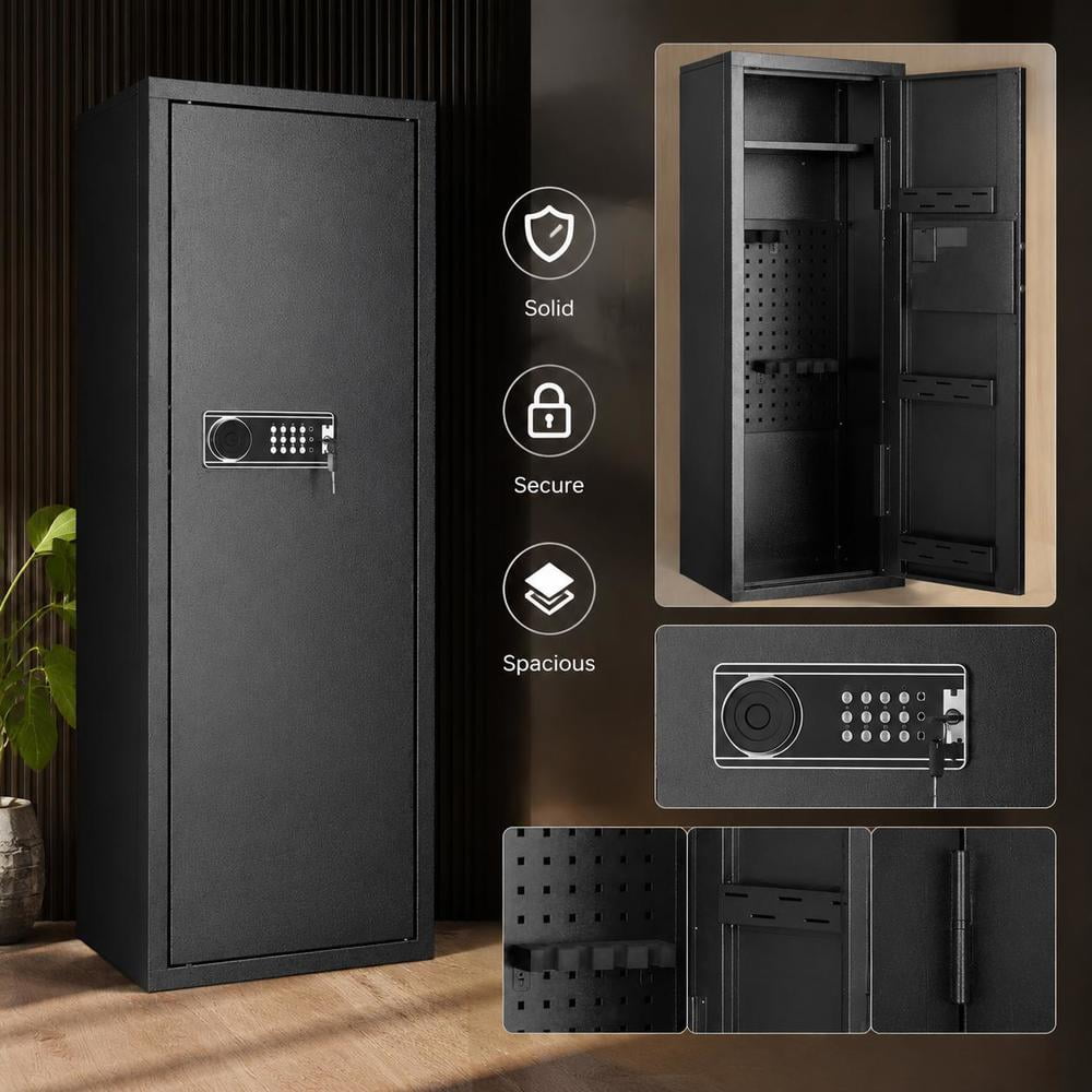 Rifle Safe with Digital Keypad Lock Removable Shelf and Quick Access Tall Gun Storage Cabinet