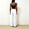 thumbnail image 4 of Sewkxo Women's Wide Leg Beach Pants Elastic Waist Lightweight Casual Palazzo Lounge Trousers with Pockets,White S, 4 of 5