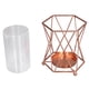 thumbnail image 4 of Maceta de Cristal Jadeshay Florero Hidropónico de Hierro y Vidrio Color Oro Rosa, 4 of 8