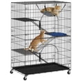 thumbnail image 1 of PawHut Cage pour Chat à 4 Niveaux, Grand Enclos pour Chat Parc de Jeu en Métal avec Roues, 1 of 10