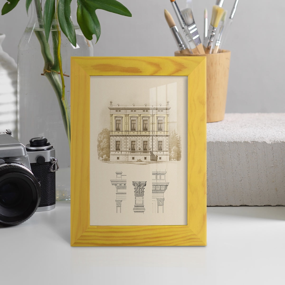 Estate & Plan IV -Framed Print w/glass-Sunflower Yellow
